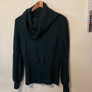 Patagonia Dark Green Wool Blend Cowlneck Sweater - Size L